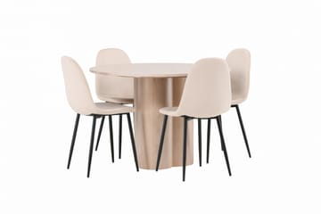 Olivia Matgrupp 110 cm Rund med 4 Polar stolar - Whitewash - Products - Möbler - Bord & matgrupp - Matgrupp