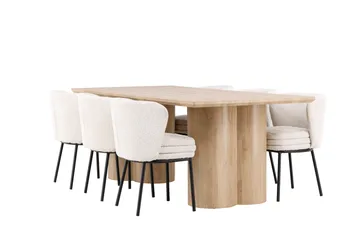 Olivia Matgrupp 210 cm Rektangulär med 6 Agnes stolar - Whitewash/Vit - Products - Möbler - Bord & matgrupp - Matgrupp