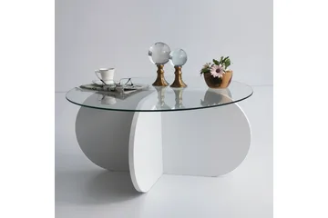 Pakalni Soffbord 75x35x75 cm Runt - Vit - Products - Möbler - Bord & matgrupp - Soffbord