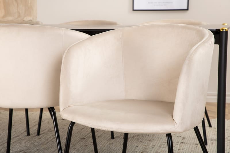 Pelle Matgrupp 190 cm Rektangulär med 6 Berit stolar - Beige - Products - Möbler - Bord & matgrupp - Matgrupp