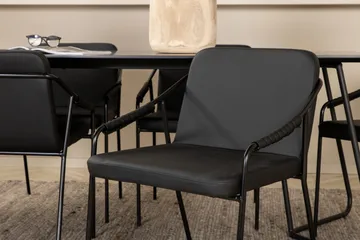 Petra Matgrupp 190 cm Rektangulär med 6 Tvista stolar - Svart - Products - Möbler - Bord & matgrupp - Matgrupp