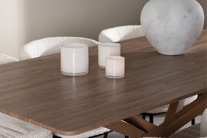 Piazza Matgrupp 180 cm Rektangulär med 6 Agnes stolar - Mocca/Vit - Products - Möbler - Bord & matgrupp - Matgrupp