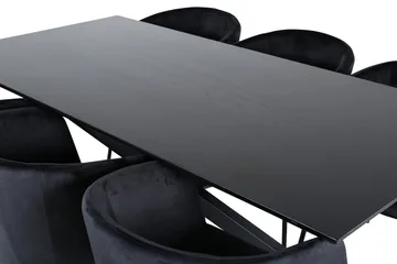 Piazza Matgrupp 180 cm Rektangulär med 6 Berit stolar - Svart - Products - Möbler - Bord & matgrupp - Matgrupp