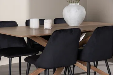 Piazza Matgrupp 180 cm Rektangulär med 6 Night stolar - Mocca/Svart - Products - Möbler - Bord & matgrupp - Matgrupp