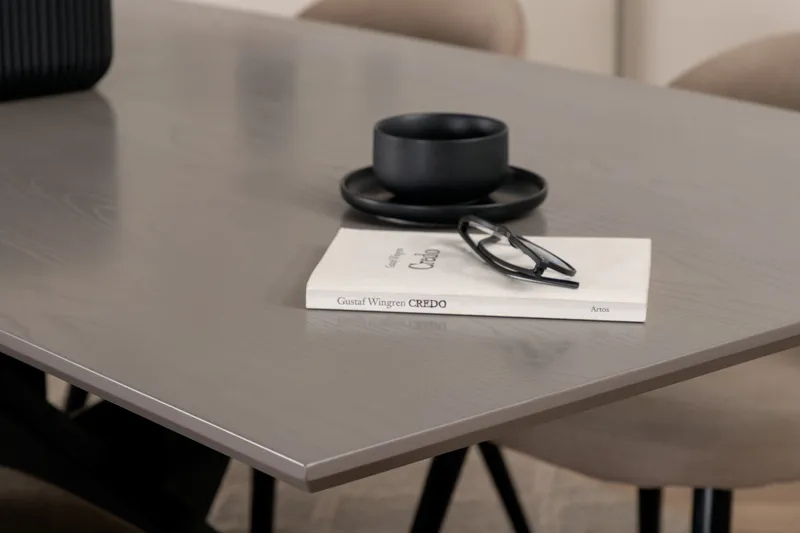 Piazza Matgrupp 180 cm Rektangulär med 6 Velvet stolar - Beige - Products - Möbler - Bord & matgrupp - Matgrupp