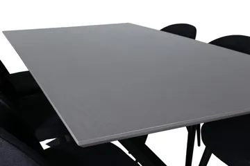 Piazza Matgrupp 180 cm Rektangulär med 6 Velvet stolar - Svart - Products - Möbler - Bord & matgrupp - Matgrupp