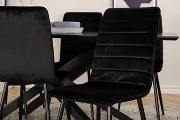 Piazza Matgrupp 180 cm Rektangulär med 6 Windu stolar - Svart - Products - Möbler - Bord & matgrupp - Matgrupp