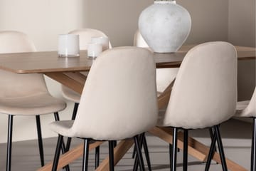 Piazza Matgrupp 180 cm Rektangulär med 6 Polar stolar - Mocca/Beige - Products - Möbler - Bord & matgrupp - Matgrupp