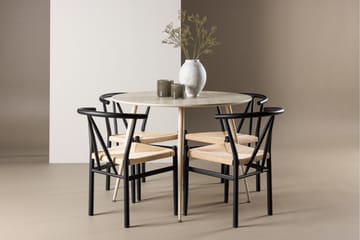 Plaza Matgrupp 100 cm Rund med 4 Alfons stolar - Whitewash/Svart - Products - Möbler - Bord & matgrupp - Matgrupp