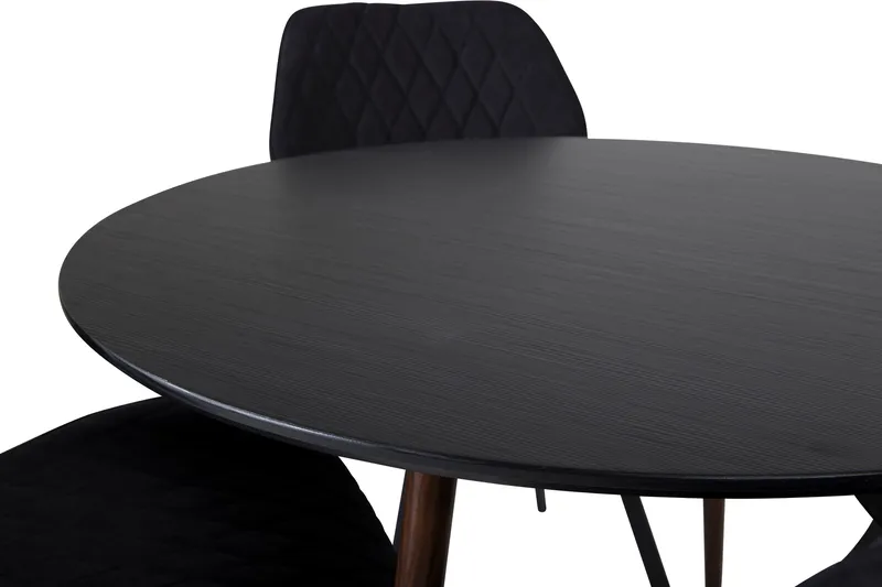 Plaza Matgrupp 100 cm Rund med 4 Gemma stolar - Svart - Products - Möbler - Bord & matgrupp - Matgrupp