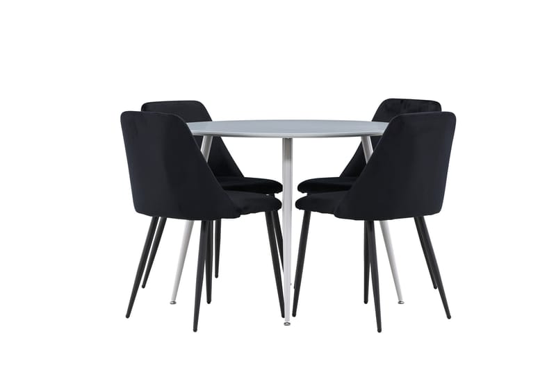 Plaza Matgrupp 100 cm Rund med 4 Night stolar - Grå/Svart - Products - Möbler - Bord & matgrupp - Matgrupp