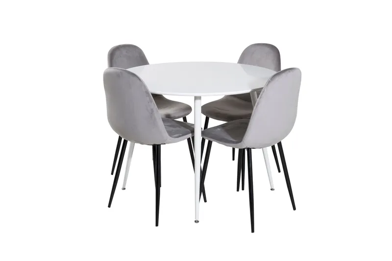 Plaza Matgrupp 100 cm Rund med 4 Polar stolar, Svart