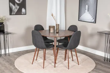 Plaza Matgrupp 100 cm Rund med 4 Polar stolar - Svart - Products - Möbler - Bord & matgrupp - Matgrupp