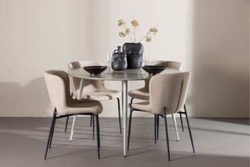 Plaza Matgrupp 120 cm Rund med 4 Modesto stolar - Beige/Beige - Products - Möbler - Bord & matgrupp - Matgrupp