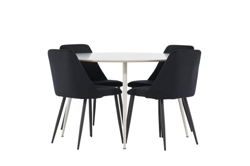 Plaza Matgrupp 120 cm Rund med 4 Night stolar - Beige/Svart - Products - Möbler - Bord & matgrupp - Matgrupp
