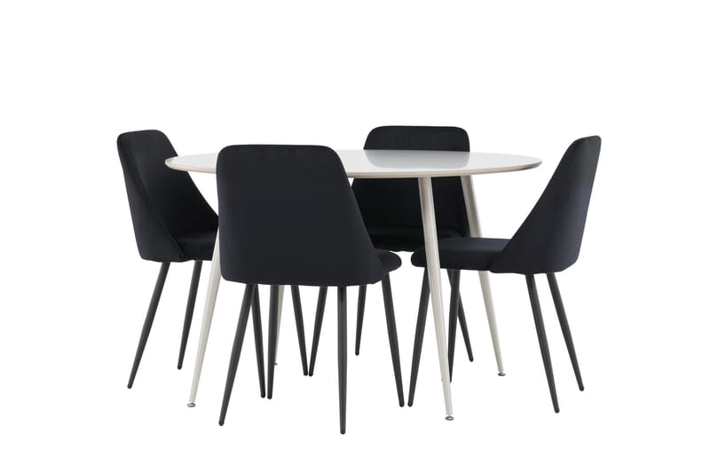 Plaza Matgrupp 120 cm Rund med 4 Night stolar - Beige/Svart - Products - Möbler - Bord & matgrupp - Matgrupp