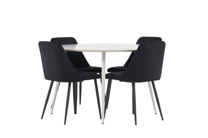 Plaza Matgrupp 120 cm Rund med 4 Night stolar - Beige/Svart - Products - Möbler - Bord & matgrupp - Matgrupp