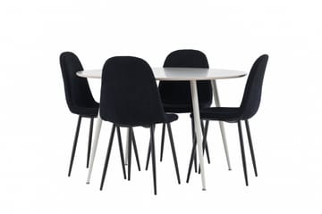 Plaza Matgrupp 120 cm Rund med 4 Polar stolar - Beige/Svart - Products - Möbler - Bord & matgrupp - Matgrupp