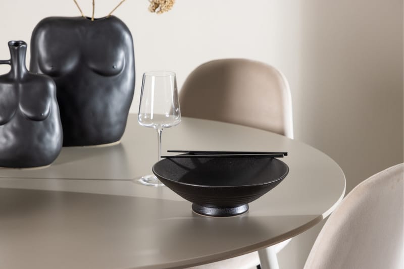 Plaza Matgrupp 120 cm Rund med 4 Polar stolar - Beige/Beige - Products - Möbler - Bord & matgrupp - Matgrupp