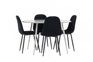 Plaza Matgrupp 120 cm Rund med 4 Polar stolar - Beige/Svart - Products - Möbler - Bord & matgrupp - Matgrupp