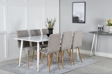 Polar Matgrupp 180 cm Rektangulär med 6 Windu Lyx stolar - Ljusgrå - Products - Möbler - Bord & matgrupp - Matgrupp