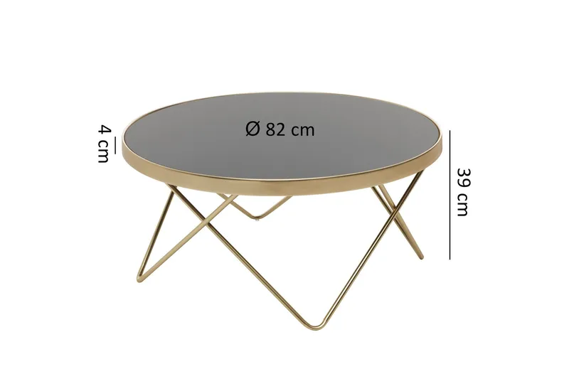 Reineck Soffbord 82 cm Runt - Svart/Guld - Products - Möbler - Bord & matgrupp - Soffbord