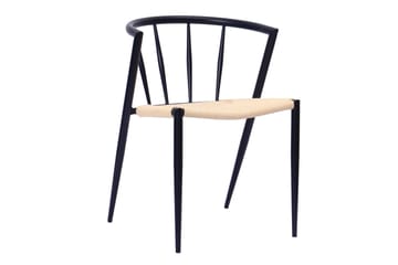 Richeto Matbord 180 cm med 6 Winston Matstolar - Rökt ek / Beige / Metallben Svart - Products - Möbler - Bord & matgrupp - Matgrupp