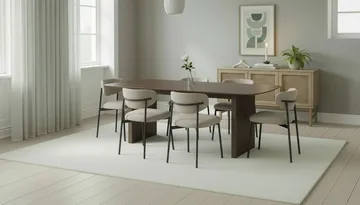 Richeto Matbord 240 cm med 6 Lucy Matstolar - Rökt ek / Greige Bouclé - Products - Möbler - Bord & matgrupp - Matgrupp