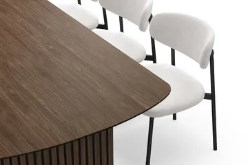 Richeto Matbord 240 cm med 6 Lucy Matstolar - Rökt ek / Vit Bouclé - Products - Möbler - Bord & matgrupp - Matgrupp