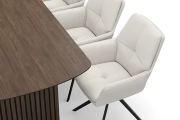 Richeto Matgrupp 180 cm med 6 Torsby Snurrstolar - Rökt ek/Ljusbeige - Products - Möbler - Bord & matgrupp - Matgrupp