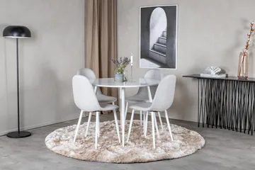 Ridones Matgrupp 100 cm Rund inkl 4 Ypas Stolar - Vit/Grå - Products - Möbler - Bord & matgrupp - Matgrupp