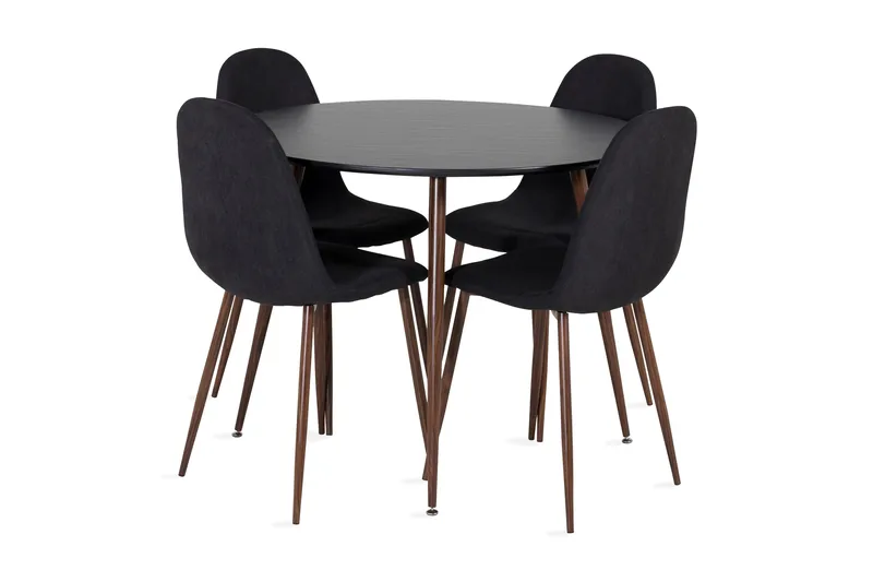 Ridones Matgrupp inkl 4 Ypas Stolar - Svart/Brun - Products - Möbler - Bord & matgrupp - Matgrupp