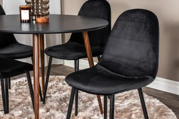 Ridones Matgrupp Runt inkl 4 Pontus Stolar - Svart/Brun - Products - Möbler - Bord & matgrupp - Matgrupp