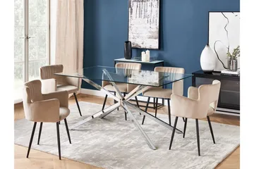 Rimbey Matbord 90x160 cm - transparent/Silver - Products - Möbler - Bord & matgrupp - Matbord & köksbord