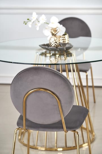 Runt matbord Ø120 cm Glas / Guld - Liverpool - Guld - Products - Möbler - Bord & matgrupp - Matbord & köksbord
