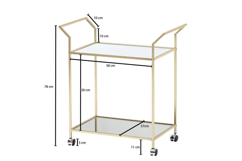 Tultered Serveringsvagn - Guld - Products - Möbler - Bord & matgrupp - Serveringsvagn & serveringsbord - Rullvagn, rullbord & serveringsbord