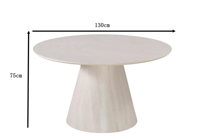 Siena Matbord Runt 130cm Fanér - Vitpigmenterat - Products - Möbler - Bord & matgrupp - Matbord & köksbord