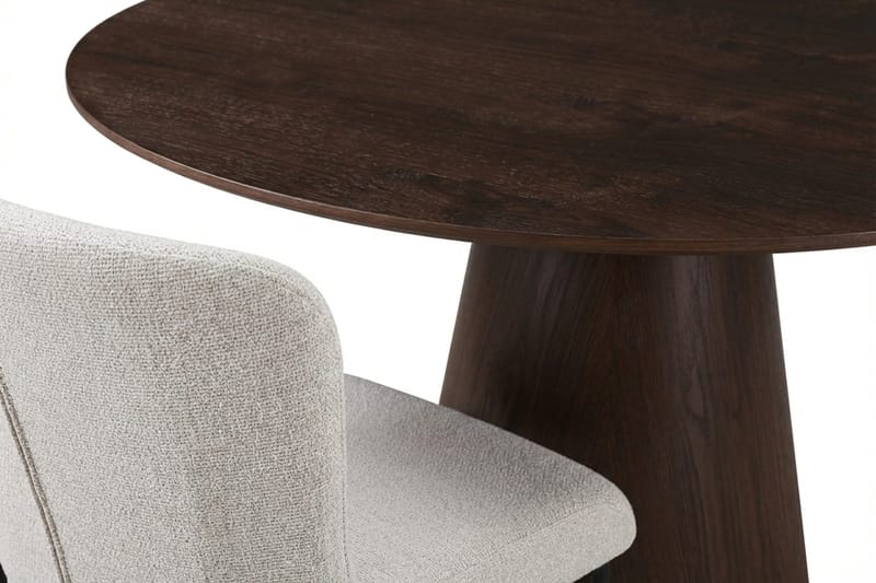 Siena Matgrupp runt 110 cm Rökt Ek med 4 Elsie Matstolar - Rökt ek/Vit - Products - Möbler - Bord & matgrupp - Matgrupp