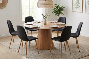 Siena Matgrupp runt 130 cm Ek med 6 Nibe Matstolar - Ek - Products - Möbler - Bord & matgrupp - Matgrupp
