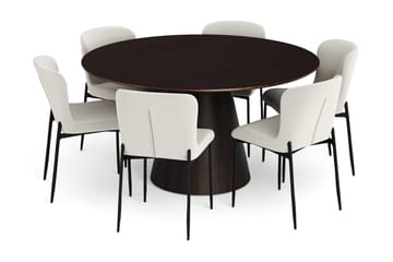150 cm - Rökt ek/Vit
