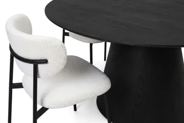Siena Matgrupp runt 150 cm Svart med 6 Lucy Matstolar - Svart - Products - Möbler - Bord & matgrupp - Matgrupp