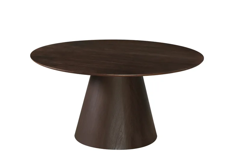 Siena Stort Matbord Runt 150cm Fanér, Mörkbrun Rökt ek