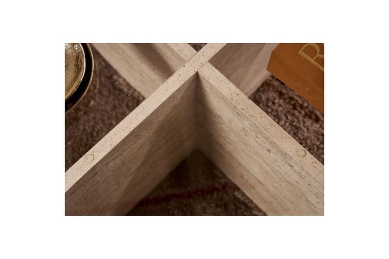 Soffbord Aeris 75 cm med Glasskiva - Travertin / Transparent - Products - Möbler - Bord & matgrupp - Soffbord