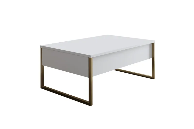 Luxe Soffbord 90x40 cm Vit/Guld - Hanah Home - Products - Möbler - Bord & matgrupp - Soffbord