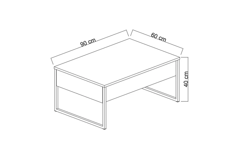 Luxe Soffbord 90x40 cm Vit/Guld - Hanah Home - Products - Möbler - Bord & matgrupp - Soffbord