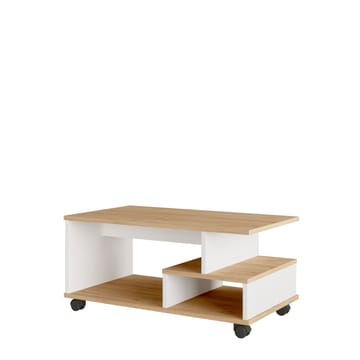 Solven Soffbord 90x42,5x51 cm - Ek och vitt - Products - Möbler - Bord & matgrupp - Soffbord - Soffbord med hjul
