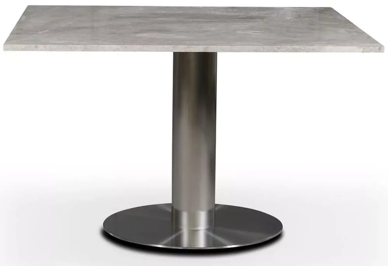 SOHO matbord 120x120 cm - Borstat aluminium / Gråbeige marmor, Borstat aluminium/Gråbeige Diana marmor