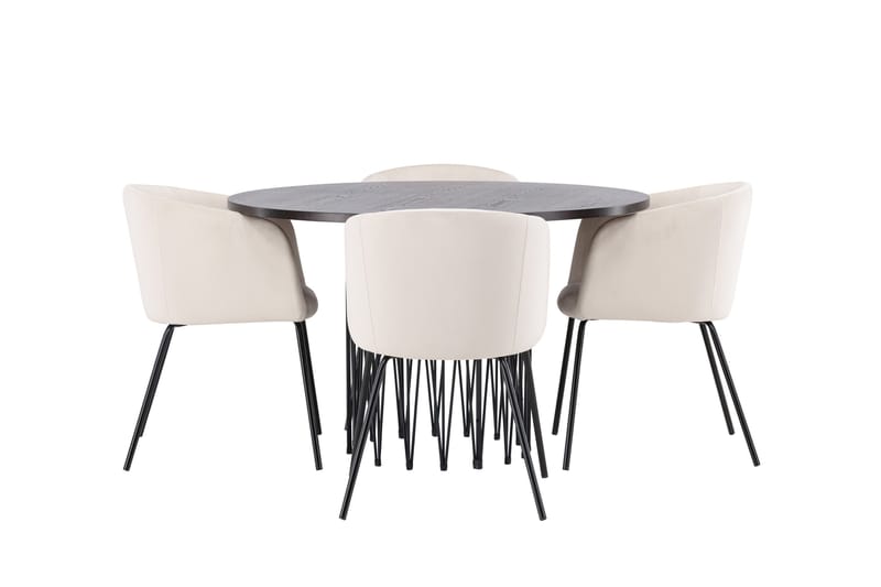 Stone Matgrupp 120 cm Rund med 4 Berit stolar - Beige - Products - Möbler - Bord & matgrupp - Matgrupp