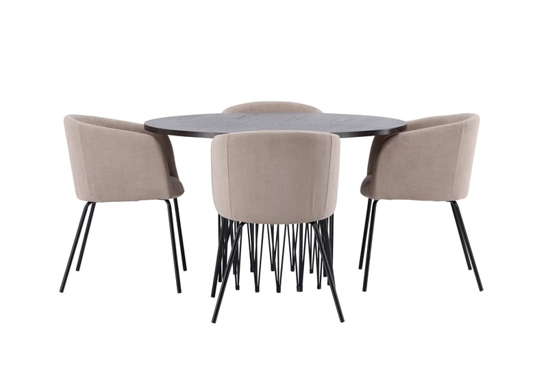 Stone Matgrupp 120 cm Rund med 4 Berit stolar - Beige - Products - Möbler - Bord & matgrupp - Matgrupp