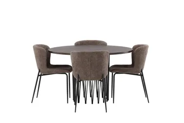 Stone Matgrupp 120 cm Rund med 4 Modesto stolar - Beige - Products - Möbler - Bord & matgrupp - Matgrupp